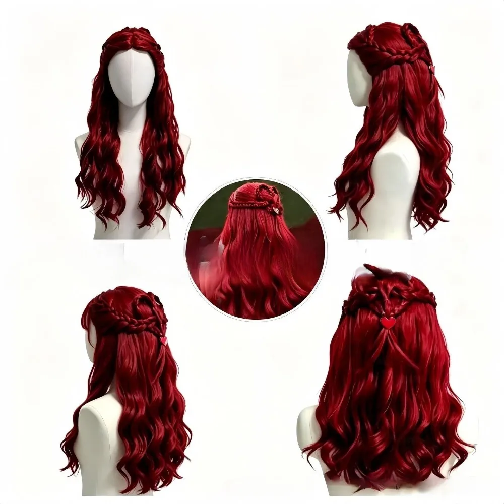 2026 Red Blue Long Curly Synth - Women'S Red Accessories ulasan dan harga