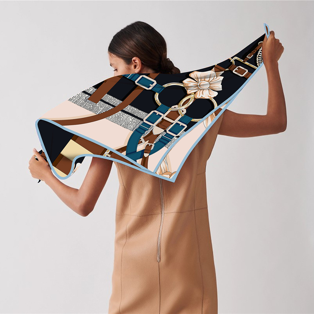 90cm New Design Belt Twill Sil - Silk Scarf Square ulasan dan harga
