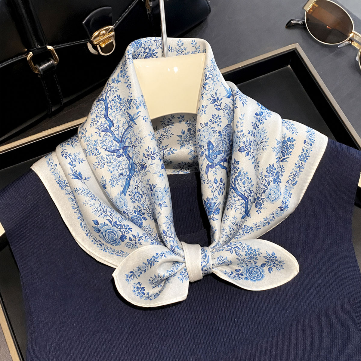100% Real Silk Scarf Women Squ - Silk Scarf Square ulasan dan harga