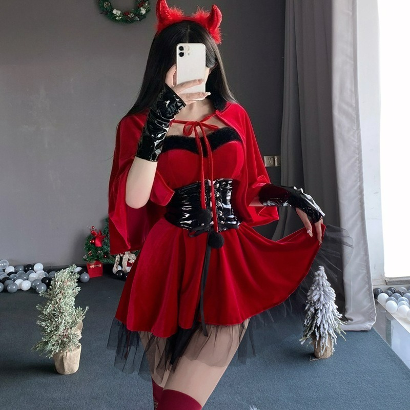 Red Devil Women Cosplay Costum - Women'S Red Accessories ulasan dan harga