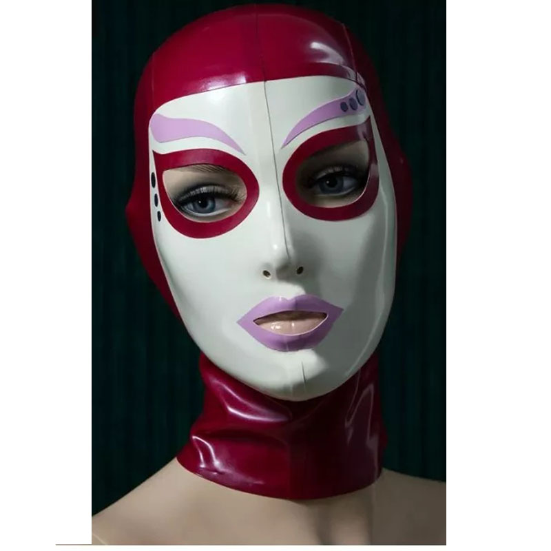 Sexy Rose Red Latex Hood Rubbe - Women'S Red Accessories ulasan dan harga