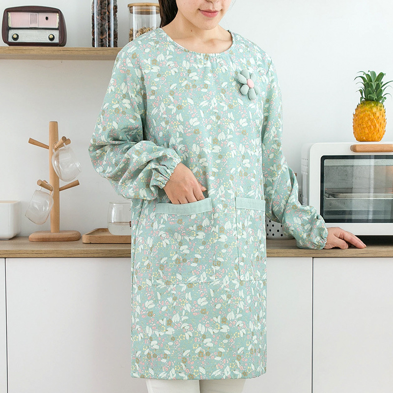 Women's Cotton Long Sleeved Ap - Women Kitchen Accessories ulasan dan harga