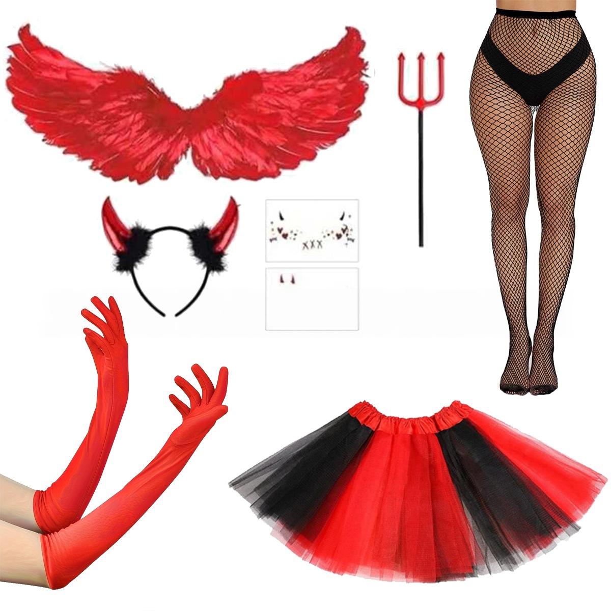 Halloween Cosplay Red Devil He - Women'S Red Accessories ulasan dan harga