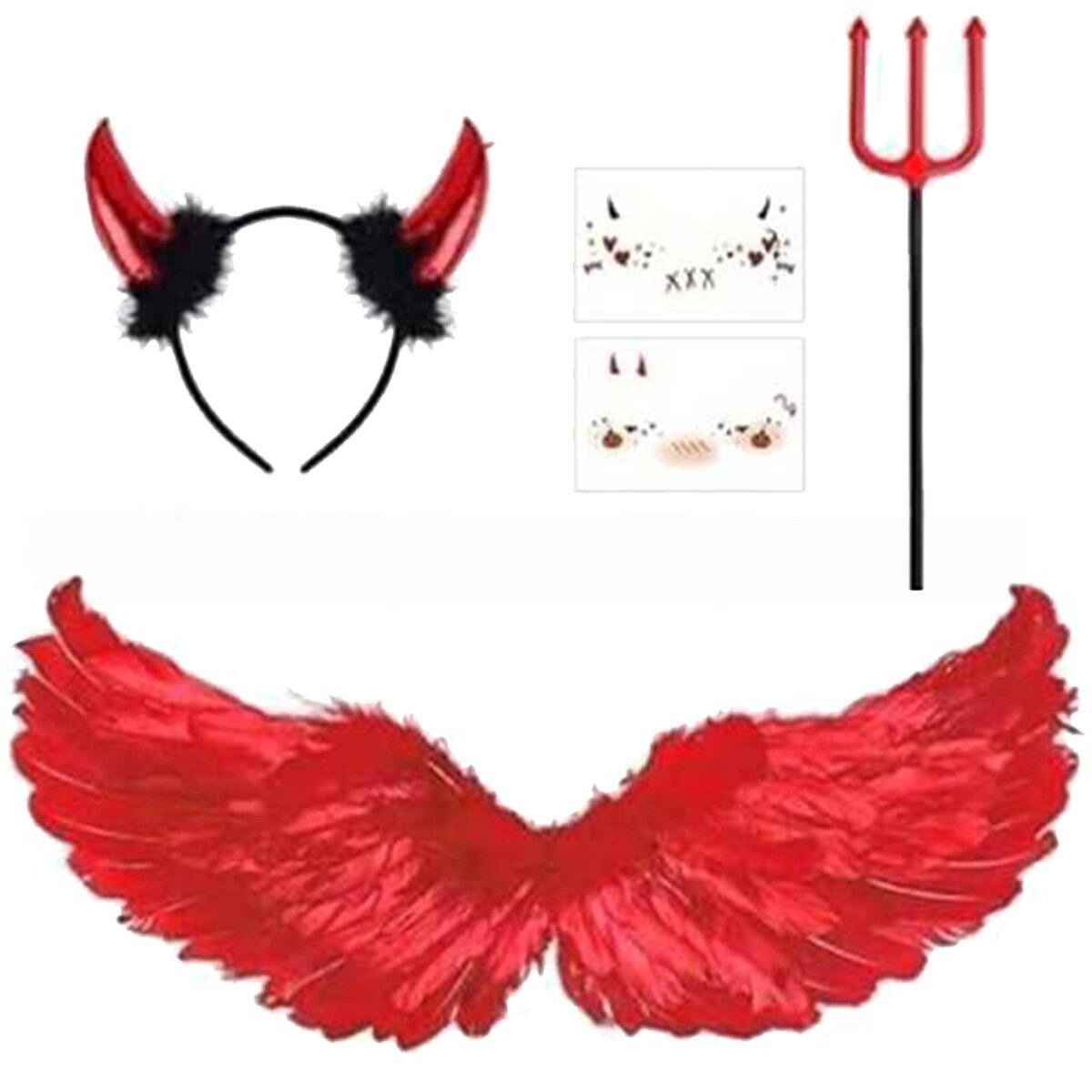 Halloween Cosplay Red Devil He - Women'S Red Accessories ulasan dan harga