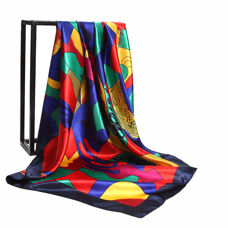Women Silk Scarf Elegant Fower - Silk Scarf Square ulasan dan harga
