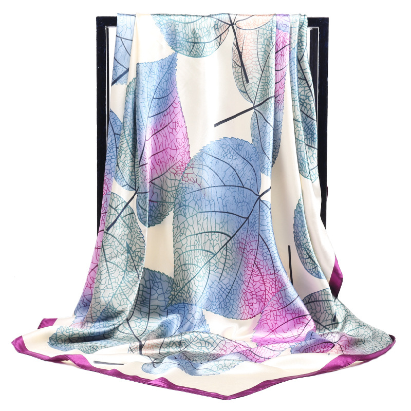 Women Silk Scarf Elegant Fower - Silk Scarf Square ulasan dan harga