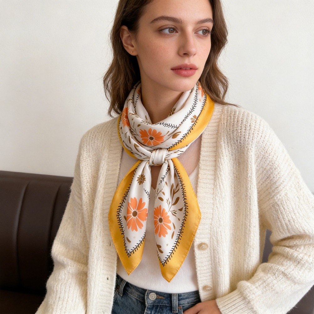 1Pc new printed fashion silk s - Silk Scarf Square ulasan dan harga
