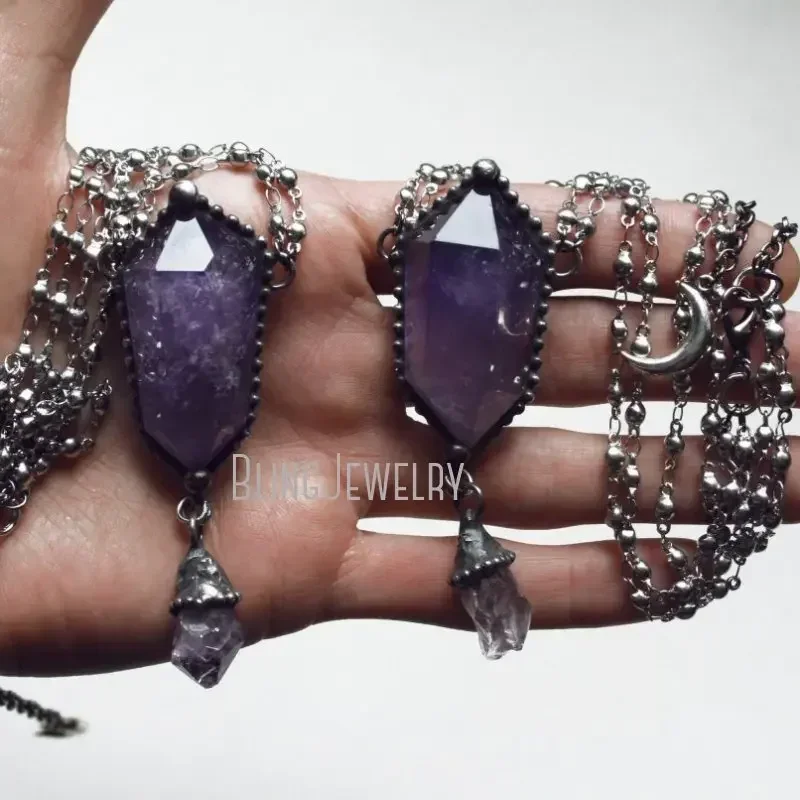 10pcs Amethyst Crystal Necklac - Women'S Emo Accessories ulasan dan harga