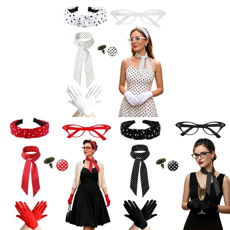 5Pcs 1950S Women Costumes with - Women'S Accessories In The 1950S ulasan dan harga