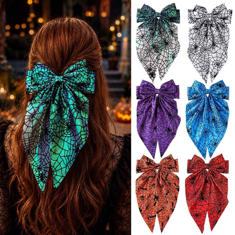 Halloween Spider Web Bow Hair  - Women'S Emo Accessories ulasan dan harga