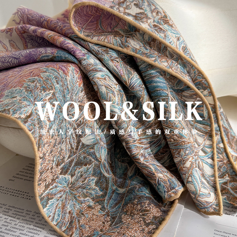 Silk Wool Scarves Woman Foular - Women Accessories Sale ulasan dan harga