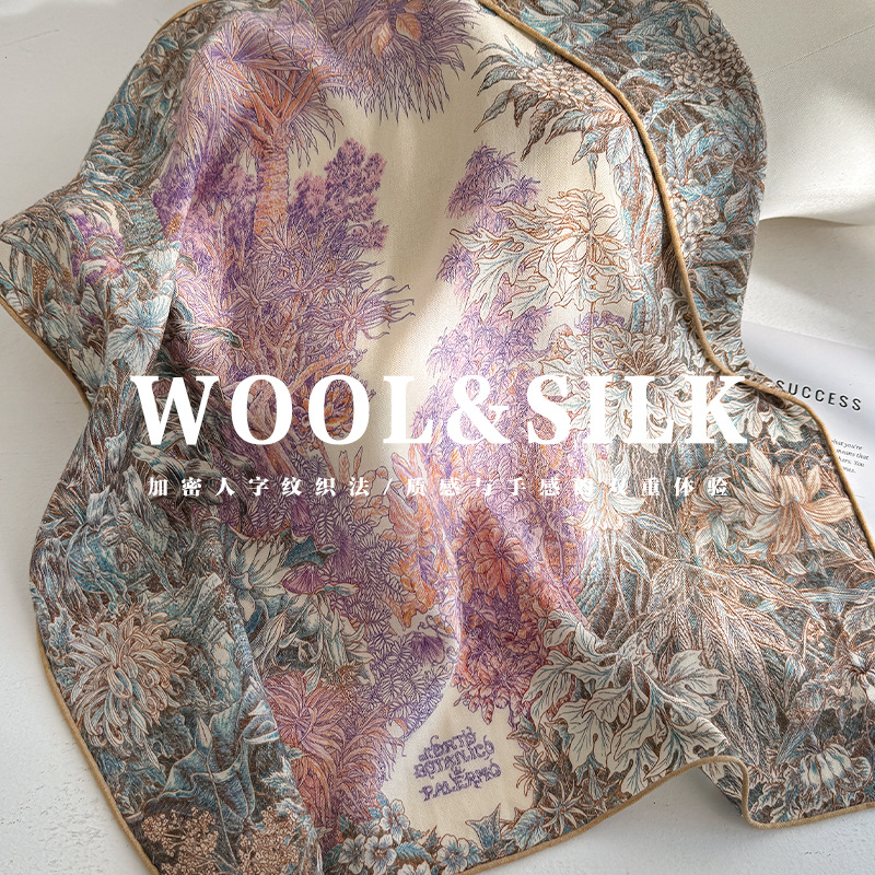 Silk Wool Scarves Woman Foular - Women Accessories Sale ulasan dan harga