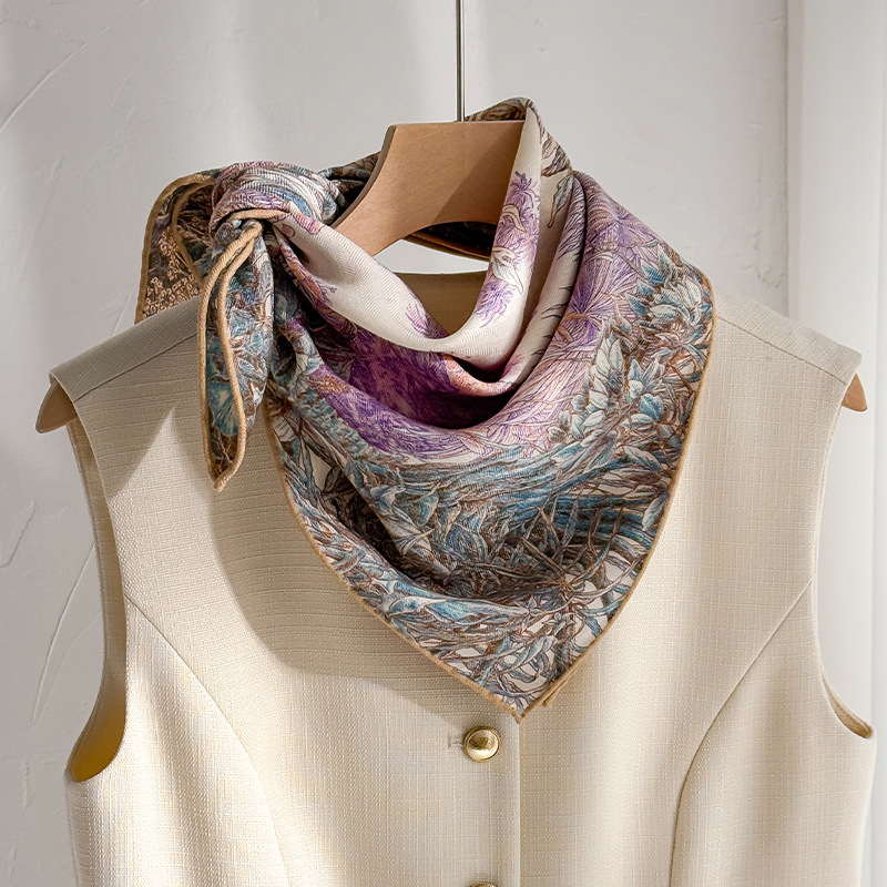 Silk Wool Scarves Woman Foular - Women Accessories Sale ulasan dan harga